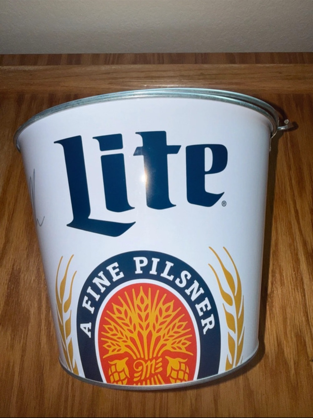 Miller Lite Branded Beer Bucket - White & Blue